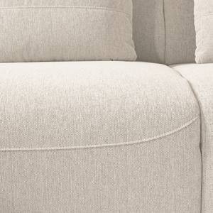 Ecksofa FINNY 3-Sitzer mit Longchair Webstoff Saia: Beige - Longchair davorstehend links - Keine Funktion