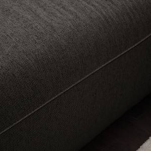 Canapé d’angle 3 places FINNY Tissu - Tissu Saia: Noir-Marron - Méridienne courte à droite (vue de face) - Sans fonction