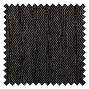 Hoekbank FINNY 3-zits met chaise longue geweven stof - Geweven stof Saia: Zwart-Bruin - Longchair vooraanzicht rechts - Met zitdiepte verstelling