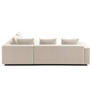 Ecksofa FINNY mit Ottomane Webstoff Saia: Beige - Ottomane davorstehend rechts - Keine Funktion