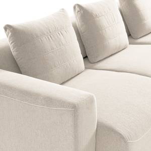 Ecksofa FINNY mit Ottomane Webstoff Saia: Beige - Ottomane davorstehend rechts - Keine Funktion