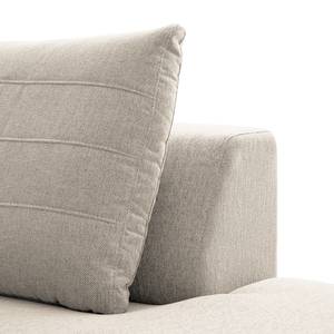 Canapé d’angle FINNY avec méridienne Tissu - Tissu Saia: Beige - Méridienne longue à droite (vue de face) - Avec réglage de la profondeur d'assise