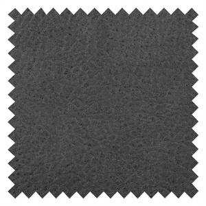 Ecksofa Flesk Antiklederlook Basalt - Ottomane davorstehend links - Mit Hocker