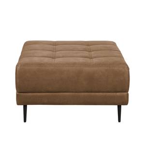 Ecksofa Flesk Antiklederlook Hellbraun - Ottomane davorstehend rechts - Mit Hocker