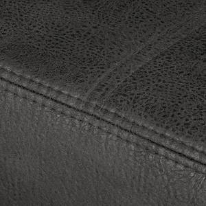 Canapé d'angle Flesk Aspect cuir ancien - Basalte - Méridienne longue à gauche (vue de face) - Sans repose-pieds
