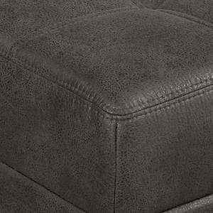 Ecksofa Flesk Antiklederlook Basalt - Ottomane davorstehend links - Ohne Hocker