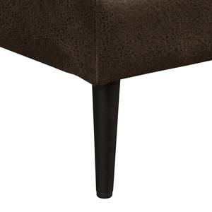 Ecksofa Flesk Antiklederlook Braun - Ottomane davorstehend links - Ohne Hocker