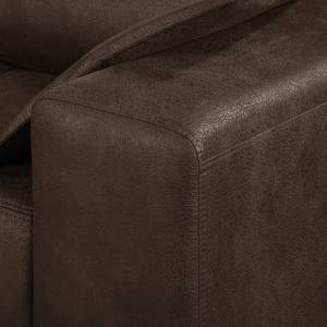 Ecksofa Flesk Antiklederlook Braun - Ottomane davorstehend links - Ohne Hocker