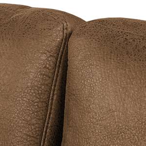 Ecksofa Flesk Antiklederlook Hellbraun - Ottomane davorstehend links - Ohne Hocker