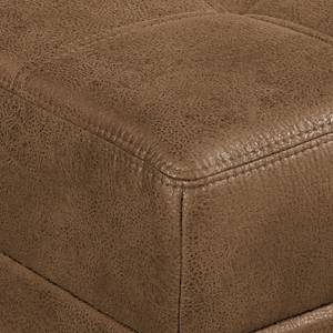 Ecksofa Flesk Antiklederlook Hellbraun - Ottomane davorstehend links - Ohne Hocker