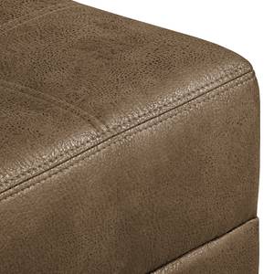 Ecksofa Flesk Antiklederlook Latte Macchiato - Ottomane davorstehend links - Ohne Hocker