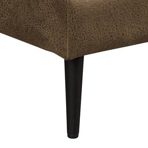 Ecksofa Flesk Antiklederlook Latte Macchiato - Ottomane davorstehend links - Ohne Hocker