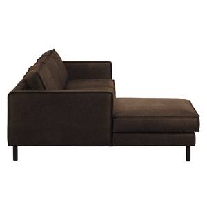 Ecksofa FORT DODGE Aspect cuir vieilli - Microfaser Yaka: Braun - Longchair davorstehend links - Ohne Schlaffunktion