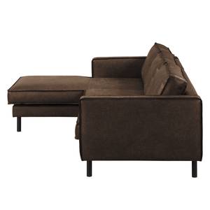 Ecksofa FORT DODGE Aspect cuir vieilli - Microfaser Yaka: Braun - Longchair davorstehend links - Ohne Schlaffunktion