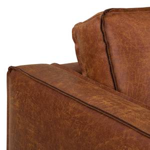 Ecksofa FORT DODGE Aspect cuir vieilli - Microfaser Yaka: Cognac - Longchair davorstehend links - Ohne Schlaffunktion