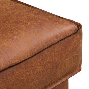 Ecksofa FORT DODGE Antiklederlook - Microfaser Yaka: Cognac - Longchair davorstehend links - Ohne Schlaffunktion