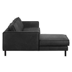 Ecksofa FORT DODGE Aspect cuir vieilli - Microfaser Yaka: Schwarz - Longchair davorstehend links - Ohne Schlaffunktion