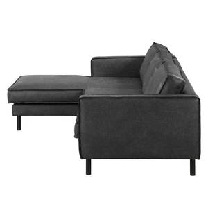 Ecksofa FORT DODGE Aspect cuir vieilli - Microfaser Yaka: Schwarz - Longchair davorstehend links - Ohne Schlaffunktion