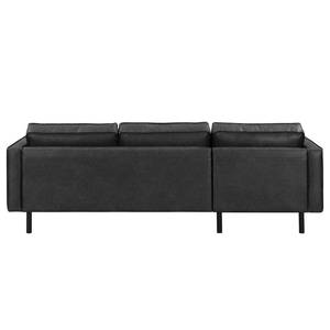 Ecksofa FORT DODGE Aspect cuir vieilli - Microfaser Yaka: Schwarz - Longchair davorstehend links - Ohne Schlaffunktion