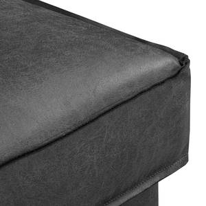 Ecksofa FORT DODGE Aspect cuir vieilli - Microfaser Yaka: Schwarz - Longchair davorstehend links - Ohne Schlaffunktion