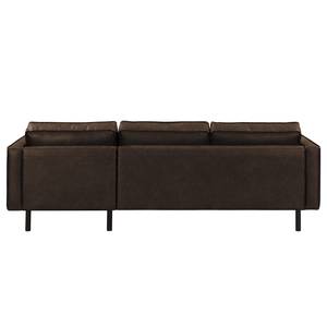 Ecksofa FORT DODGE Aspect cuir vieilli - Microfaser Yaka: Braun - Longchair davorstehend rechts - Ohne Schlaffunktion