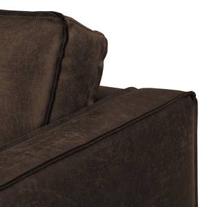 Ecksofa FORT DODGE Aspect cuir vieilli - Microfaser Yaka: Braun - Longchair davorstehend rechts - Ohne Schlaffunktion