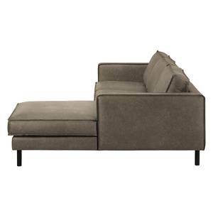 Ecksofa FORT DODGE Aspect cuir vieilli - Microfaser Yaka: Muskat - Longchair davorstehend rechts - Ohne Schlaffunktion