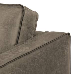 Ecksofa FORT DODGE Aspect cuir vieilli - Microfaser Yaka: Muskat - Longchair davorstehend rechts - Ohne Schlaffunktion