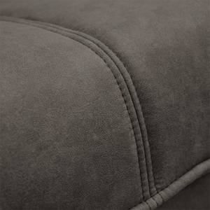 Canapé d'angle Fortune Aspect cuir antique - Anthracite - Méridienne courte à gauche (vue de face)