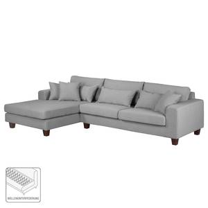 Ecksofa Fraser Webstoff Grau - Longchair davorstehend links