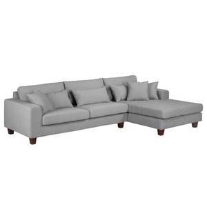 Ecksofa Fraser Webstoff Grau - Longchair davorstehend rechts