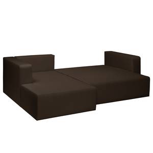 Ecksofa Freer (mit Schlaffunktion) Webstoff - Espresso - Longchair davorstehend links