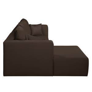 Ecksofa Freer (mit Schlaffunktion) Webstoff - Espresso - Longchair davorstehend links