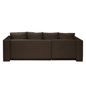 Ecksofa Freer (mit Schlaffunktion) Webstoff - Espresso - Longchair davorstehend links