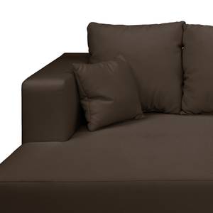 Ecksofa Freer (mit Schlaffunktion) Webstoff - Espresso - Longchair davorstehend links