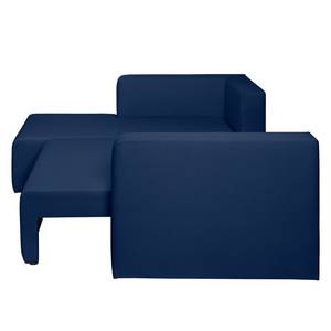 Canapé d'angle Freer (convertible) Feutre - Bleu foncé - Méridienne courte à gauche (vue de face)