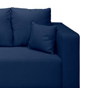 Hoekbank Freer (met slaapfunctie) vilt - Donkerblauw - Longchair vooraanzicht links