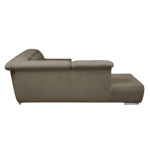 Ecksofa Gimli Webstoff Webstoff - Braun - Longchair davorstehend links - Schlaffunktion