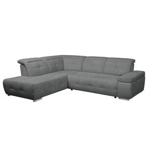 Ecksofa Gimli Webstoff Webstoff - Grau - Longchair davorstehend links - Schlaffunktion