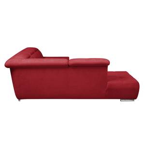 Canapé d'angle Gimli Tissu - Rouge - Méridienne courte à gauche (vue de face) - Fonction couchage