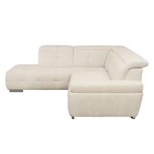 Ecksofa Gimli Webstoff Beige - Longchair davorstehend links - Keine Funktion