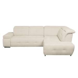 Ecksofa Gimli Webstoff Webstoff - Beige - Longchair davorstehend rechts - Schlaffunktion