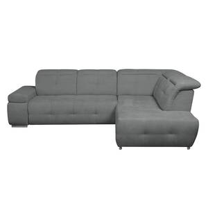 Ecksofa Gimli Webstoff Webstoff - Grau - Longchair davorstehend rechts - Schlaffunktion