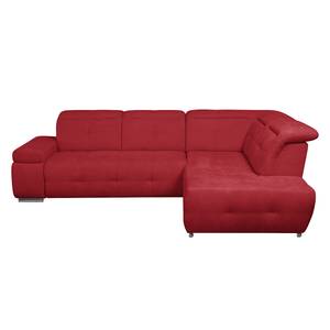 Canapé d'angle Gimli Tissu - Rouge - Méridienne courte à droite (vue de face) - Sans fonction