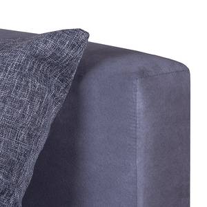 Ecksofa Giove (mit Schlaffunktion) Microfaser Grau/Strukturstoff Schwarz/Grau - Longchair davorstehend links