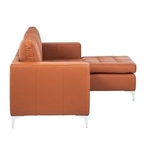 Ecksofa Giulia Echtleder Cognac - Longchair davorstehend rechts