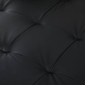 Ecksofa Giulia Echtleder Schwarz - Longchair davorstehend links