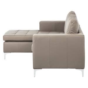 Ecksofa Giulia Echtleder Taupe - Longchair davorstehend links