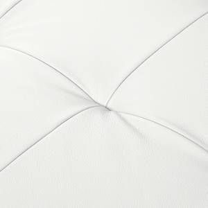 Canapé d'angle Giulia Cuir véritable - Blanc - Méridienne courte à gauche (vue de face)