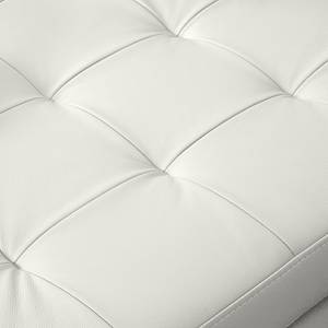 Canapé d'angle Giulia Cuir véritable - Blanc - Méridienne courte à gauche (vue de face)